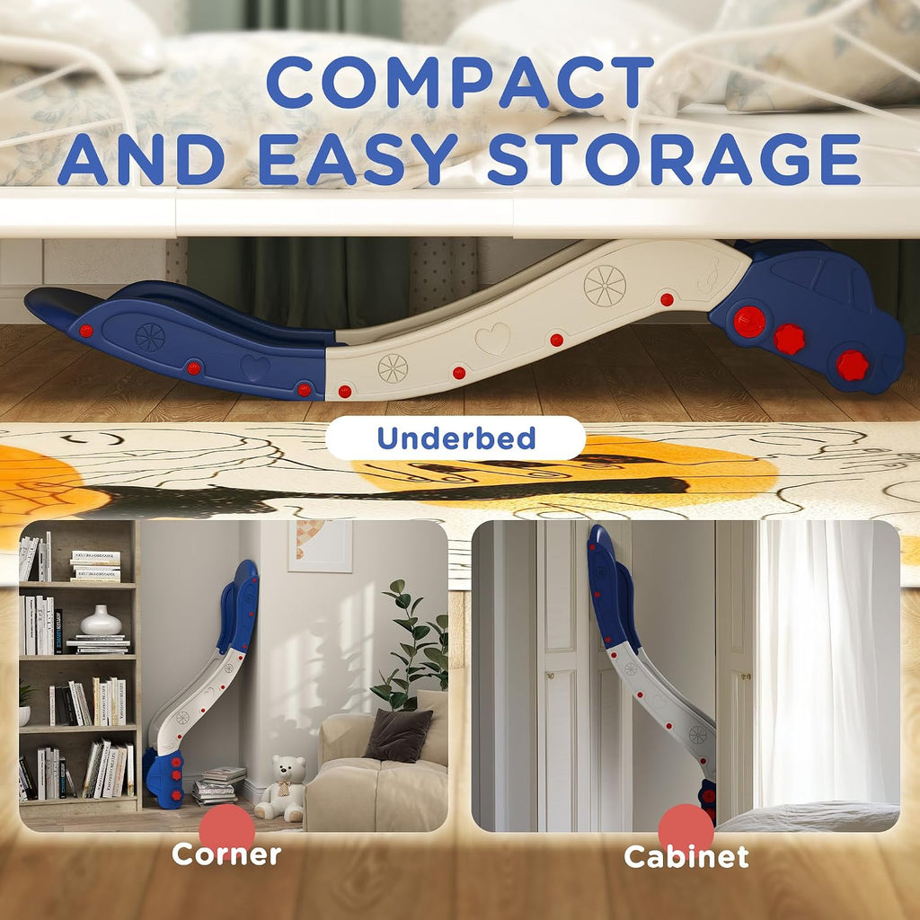 Toddler Slide 63" Extra Long Couch Slide for Bed Sofa – Indoor Slide for Toddlers 18-48 Months, HDPE Safe