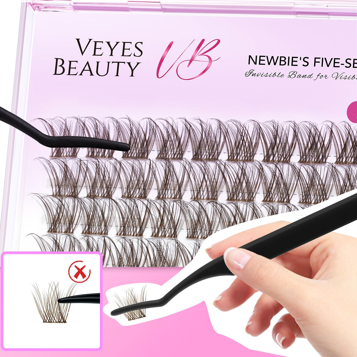 Brown Lash Clusters Newbie's Five-Second Series LuxeBold 14mm