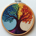 Punch Needle Kits for Beginners Abstract Colorful Tree 20x20cm(3) | Easy for Beginners Adults Punch Needle Embroidery