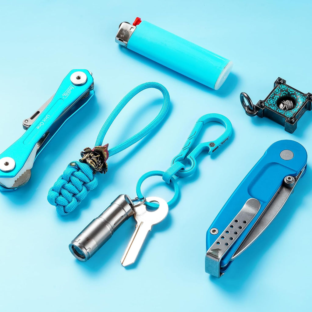KM01 Titanium EDC Keychain Clip with Bottle Opener | Quick Release Carabiner Key Ring Holder, Compact Pocket Tool