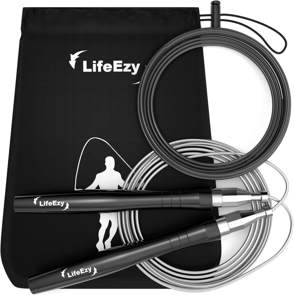 Jump Rope, High Speed Weighted Jump Rope - Premium Quality Tangle-Free - Self-Locking Screw-Free Design - Jump Ropes