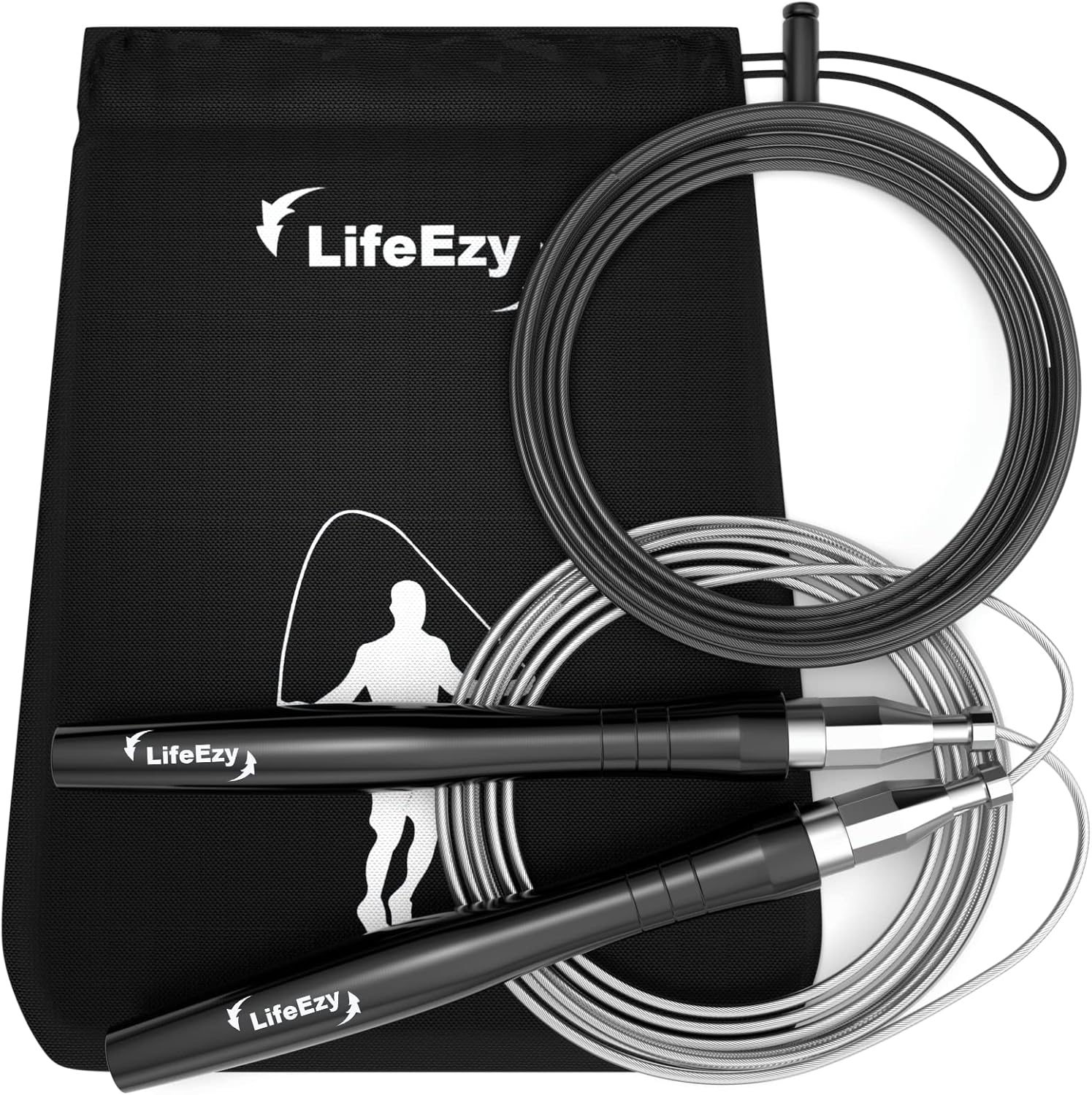 Jump Rope, High Speed Weighted Jump Rope - Premium Quality Tangle-Free - Self-Locking Screw-Free Design - Jump Ropes