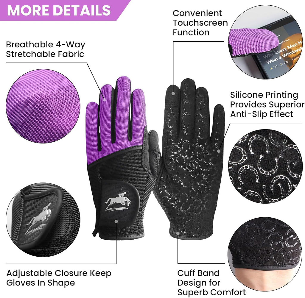 Horse Riding Gloves for Women with Extra Grip
