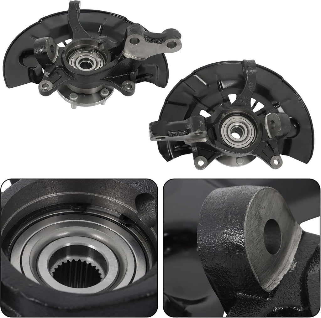 Pair Front Steering Knuckle and Wheel Hub Bearing Replacement for Toyota Camry 2007-2009