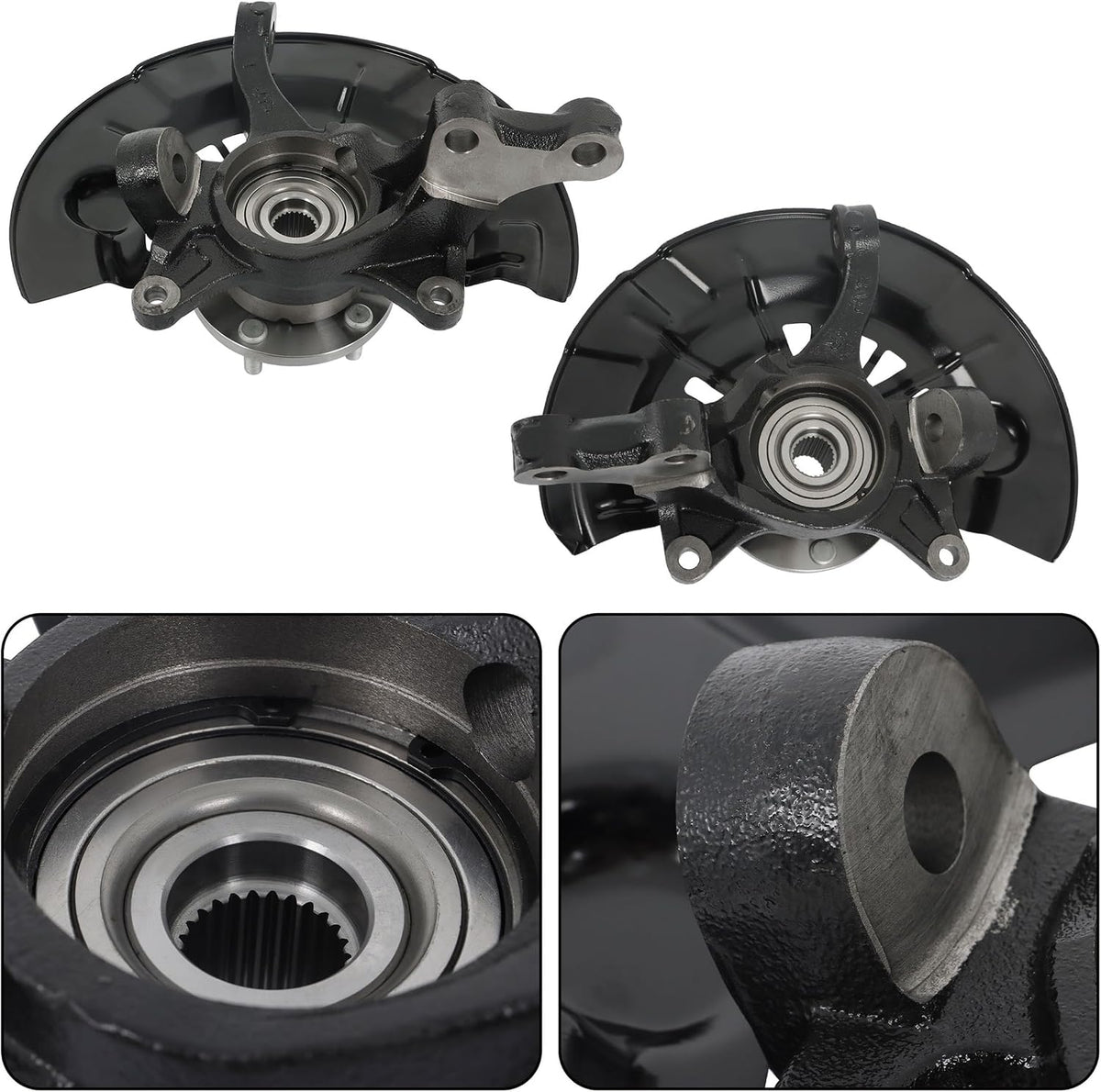 Pair Front Steering Knuckle and Wheel Hub Bearing Replacement for Toyota Camry 2007-2009