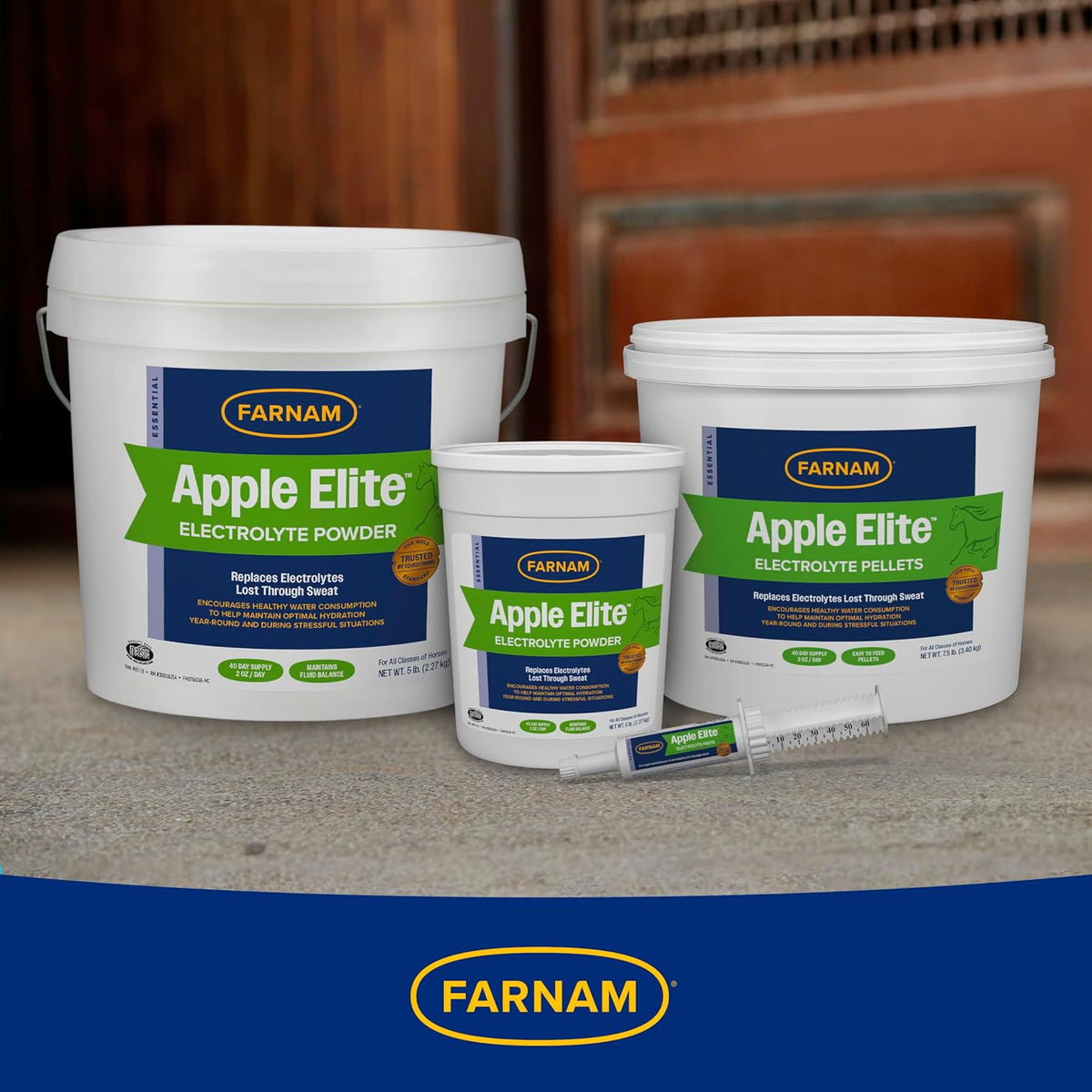 Apple Elite Electrolyte Paste Supplement for Horses, 60 cc Syringe