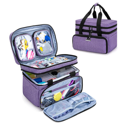 Double Layer Sewing Accessories Organizer, Purple