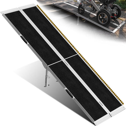 7ft Wheelchair Ramp with 4 Support Legs, Seamless Portable Aluminum Ramps for Wheelchairs for Home Steps & Stairs