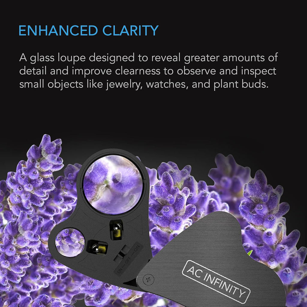 Jewelers Loupe, Pocket Magnifying Glass. | LED Light & Dual Lenses, 30x and 60x Zoom for Jewelry, Watches, Coins