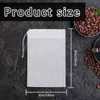 150 Pcs Cold Brew Bags 4x6 inch, No Mess Disposable Cold Brew Coffee Filter Pouches with Drawstring Large Empty Tea Bag for Loose Leaf Tea, Iced Coffee, Herbs, Spice, Home brewing, Hot pot