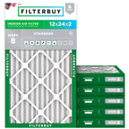 12x24x2 Air Filter MERV 8 Dust & Allergy Defense (6-Pack)