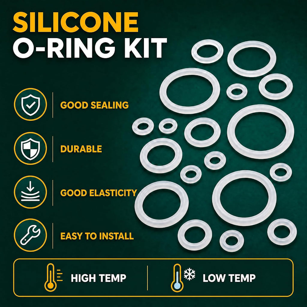 1030PCS Silicone Rubber O-Ring Assortment Kit in 31 Sizes