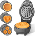 4 in 1 Mini Waffle Maker with Removable Plates, A Set of Mini Pancake Maker, Mini Donut Maker, Mini Heart Shape