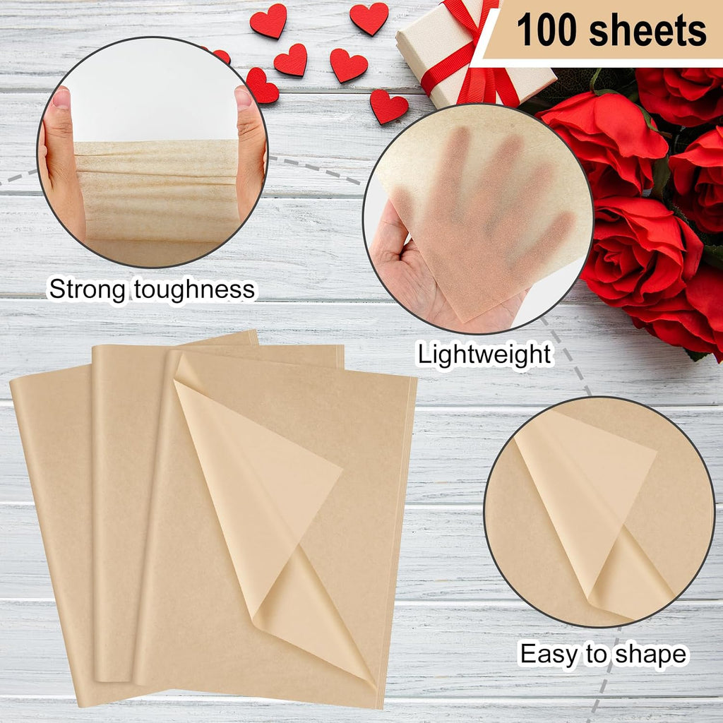 100 Sheets Kraft Wrapping Tissue Paper Gift Bag Decorative