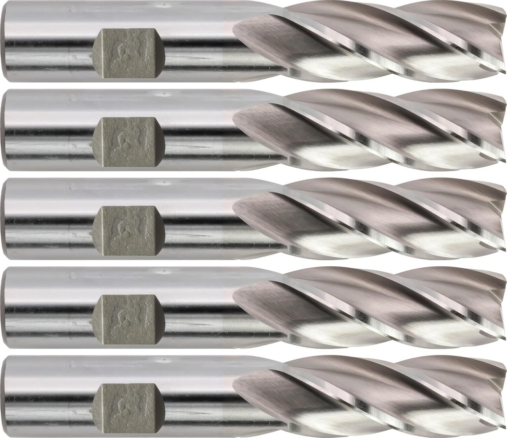 CME Cobalt End Mill, 5/8" x 2-1/2" x 4-5/8", 5/8" Shk, 4 Fl, 5 pcs