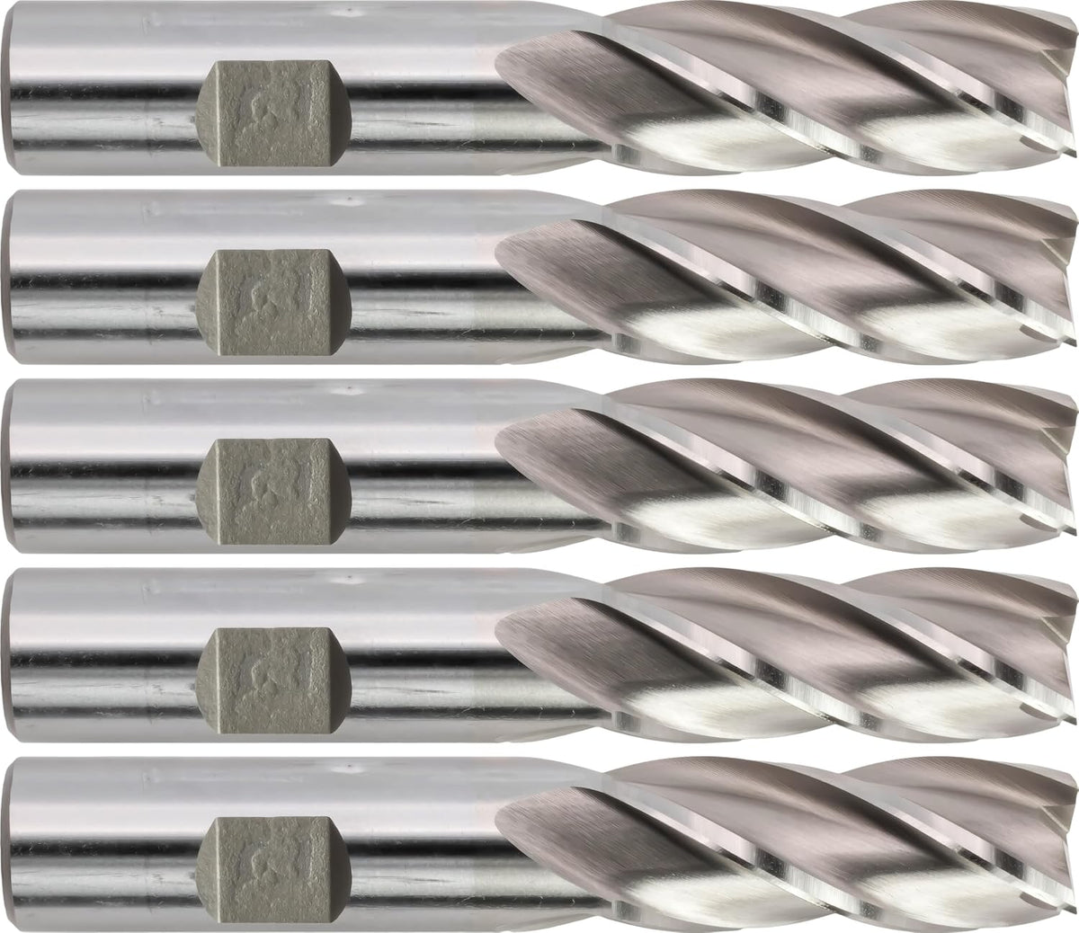 CME Cobalt End Mill, 5/8" x 2-1/2" x 4-5/8", 5/8" Shk, 4 Fl, 5 pcs