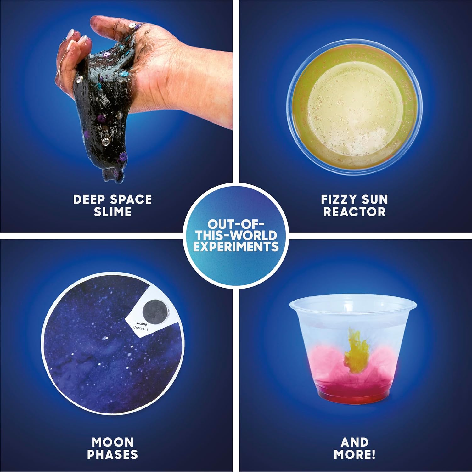 Galactic Space Science Kit – 61 Experiment STEM Lab for Kids| Astronomy & Chemistry Activity Set| Includes DIY