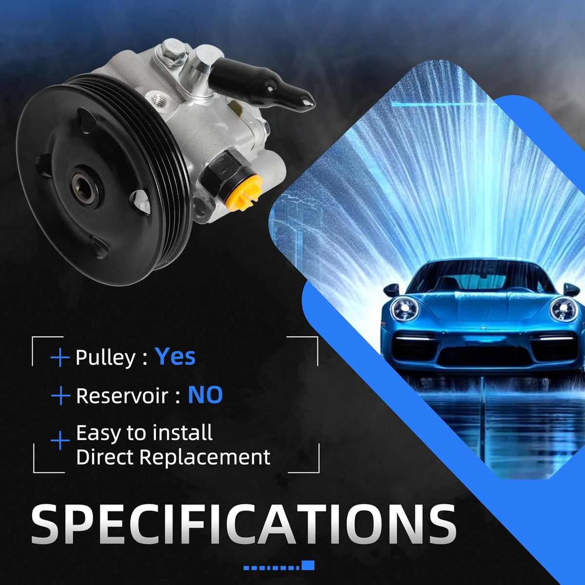 Power Steering Pump with Pulley, 2002-2006 for Toyota Camry
