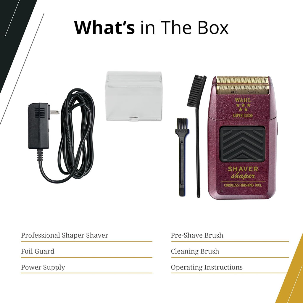 5 Star Shaver/Shaper Cord/Cordless Foil Shaver | Gold TiN Coated Foils for Bump-Free Ultra-Close Shaves on Face, Head