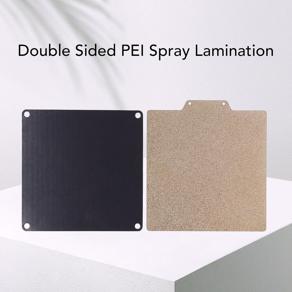 Double Sided Textured PEI Sheet, 120x120mm PEI Spring Steel Sheet Flexible Print Build Plate Removable Surface