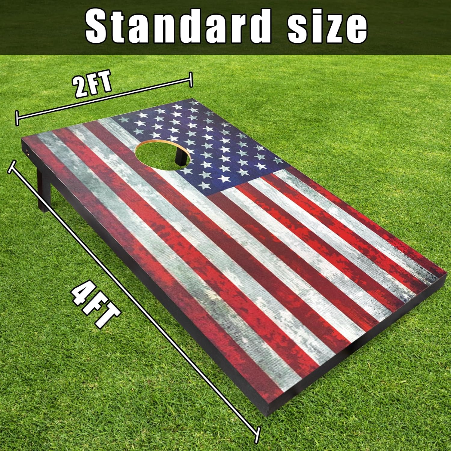 Cornhole Board Set 4x2 Regulation Size Cornhole Set with Carrying Bags & 8 Bean Bags Corn Hole Boards Bean Toss Game