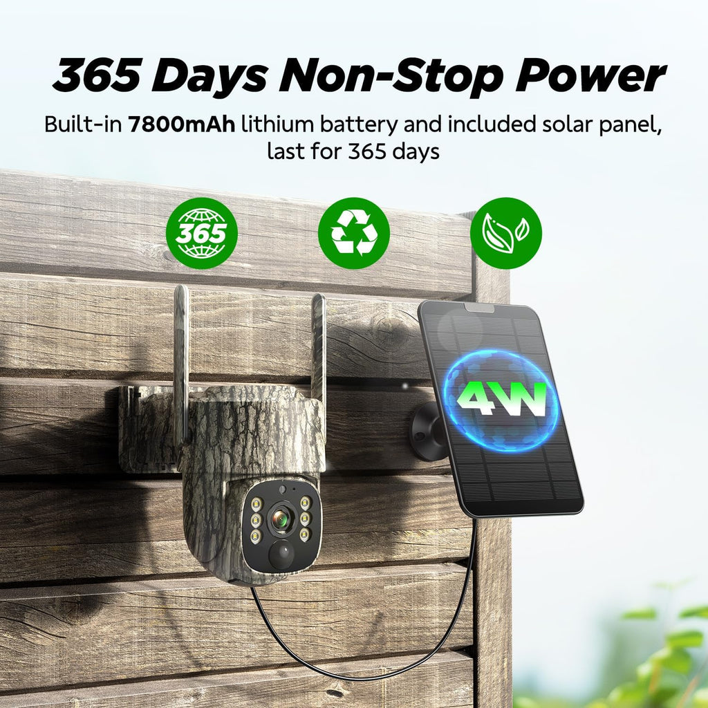 Trail Camera, 4G LTE Cellular Game Cameras with 360° Live Streaming | 2.5K Hunting Camera Solar Powered, Security