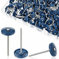 200 Pack 2 Inch Plastic Cap Nails, Round Roofing Nails, Blue