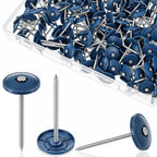 200 Pack 2 Inch Plastic Cap Nails, Round Roofing Nails, Blue