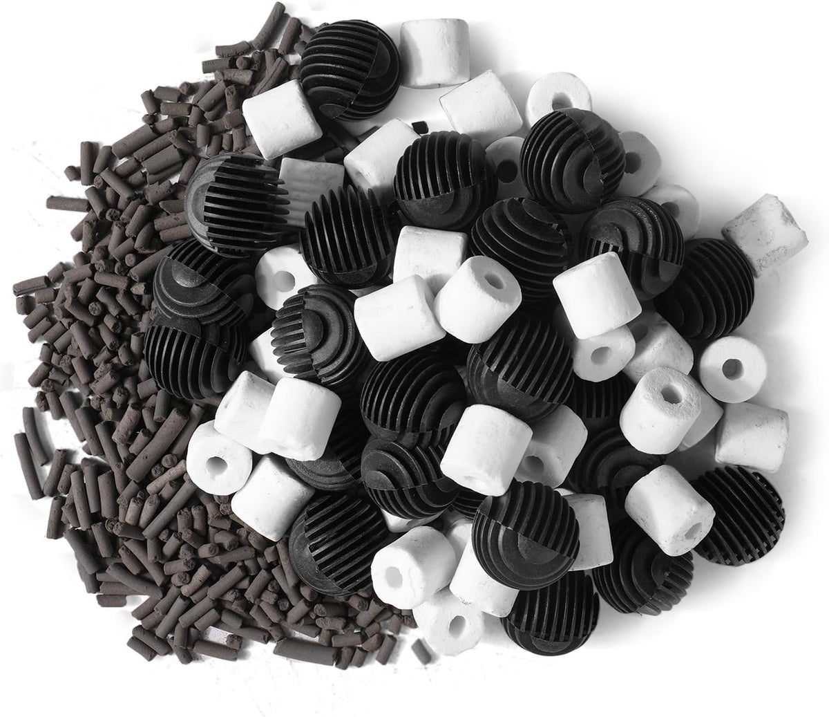 Aquarium Canister Filter Media Set, Bio Balls, Rings & Carbon