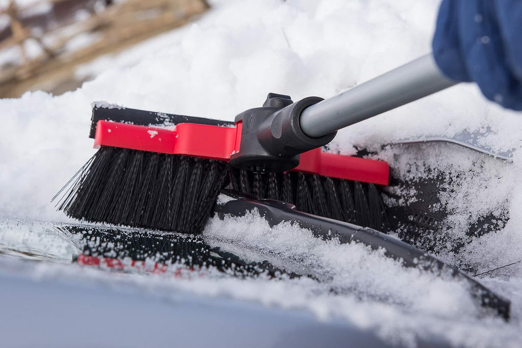 580-EP Mini Telescoping 35" Pivoting Dual Head with Squeegee and Integrated Ice Scraper (Colors May Vary)