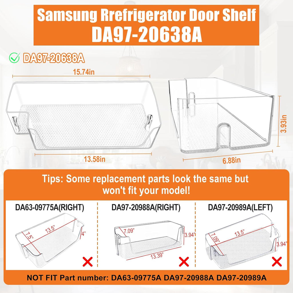 UPGRADED DA97-20638A Refrigerator Door Shelf Replacement Compatible with Samsung Refrigerator Door Bin Replacement Parts RS27T5200SR RS27T5561SR RS22T5561SR RS27T5201SR RS22T5561SG Door Shelf Bin