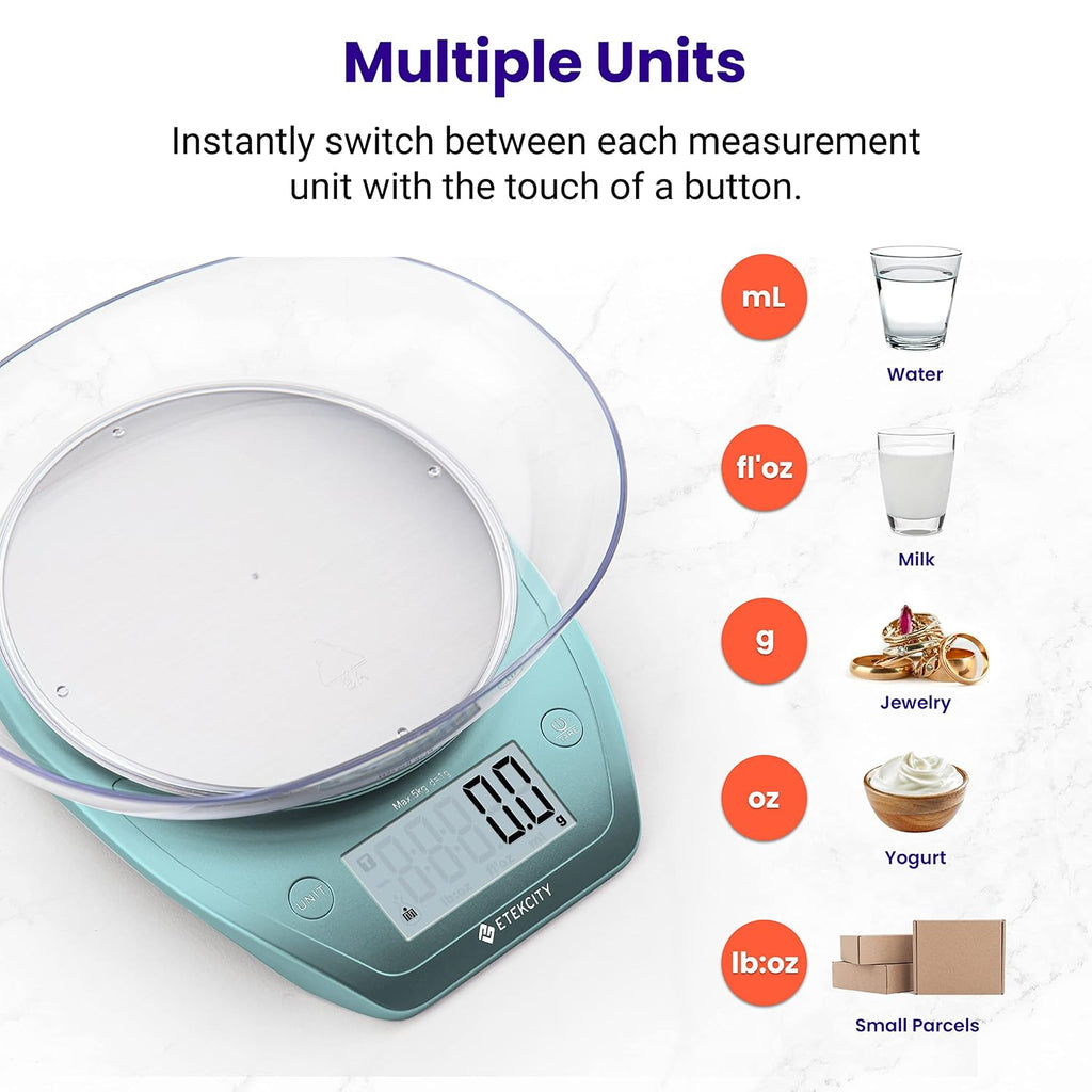 Food Kitchen Scale with Bowl, 0.1g, Grams and Ounces