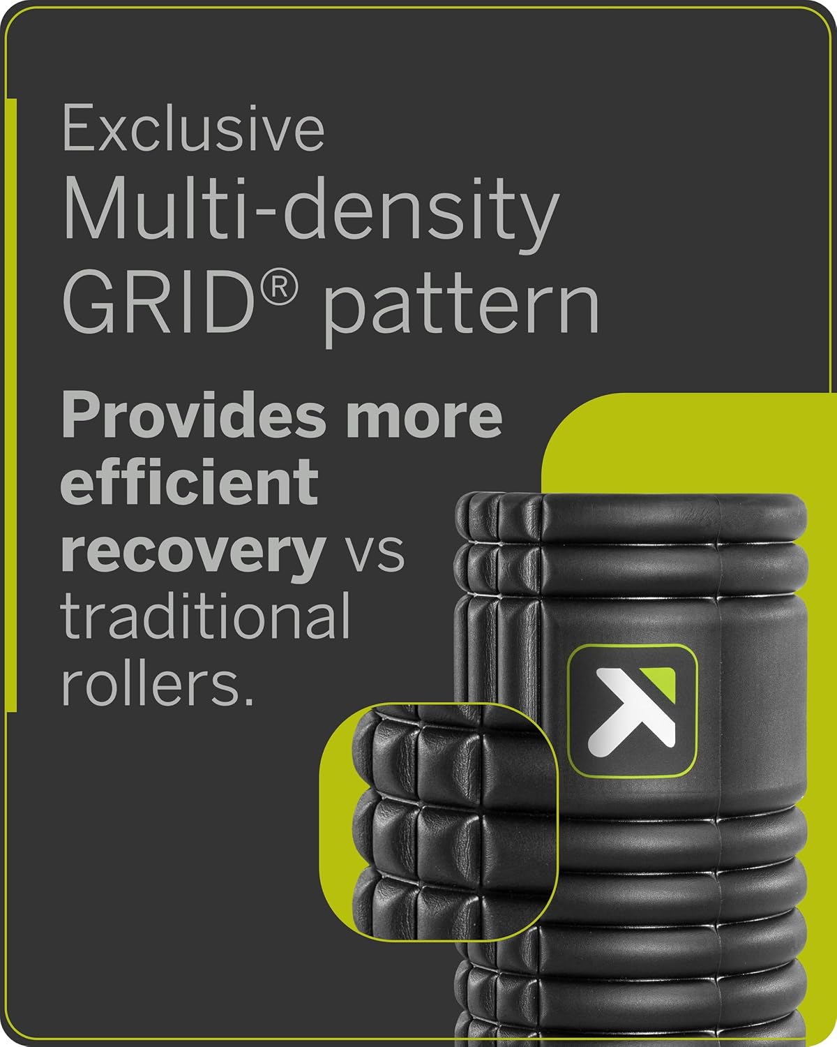 Grid 1.0 Foam Roller - 13" Multi-Density Massage Roller for Deep Tissue & Muscle Recovery - Relieves Tight, Sore