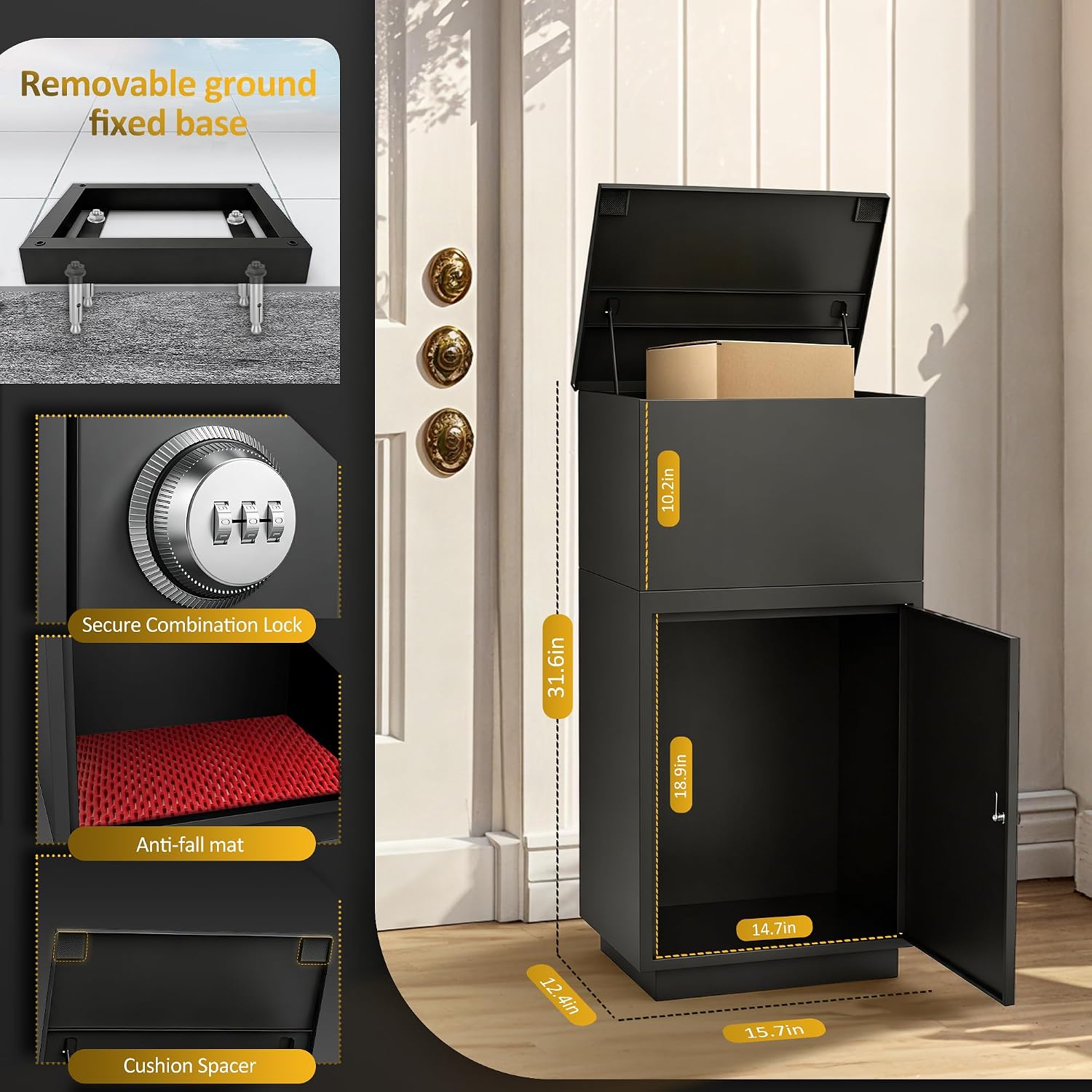 Package Delivery Box for Outside,Parcel Drop Box with Password Lock