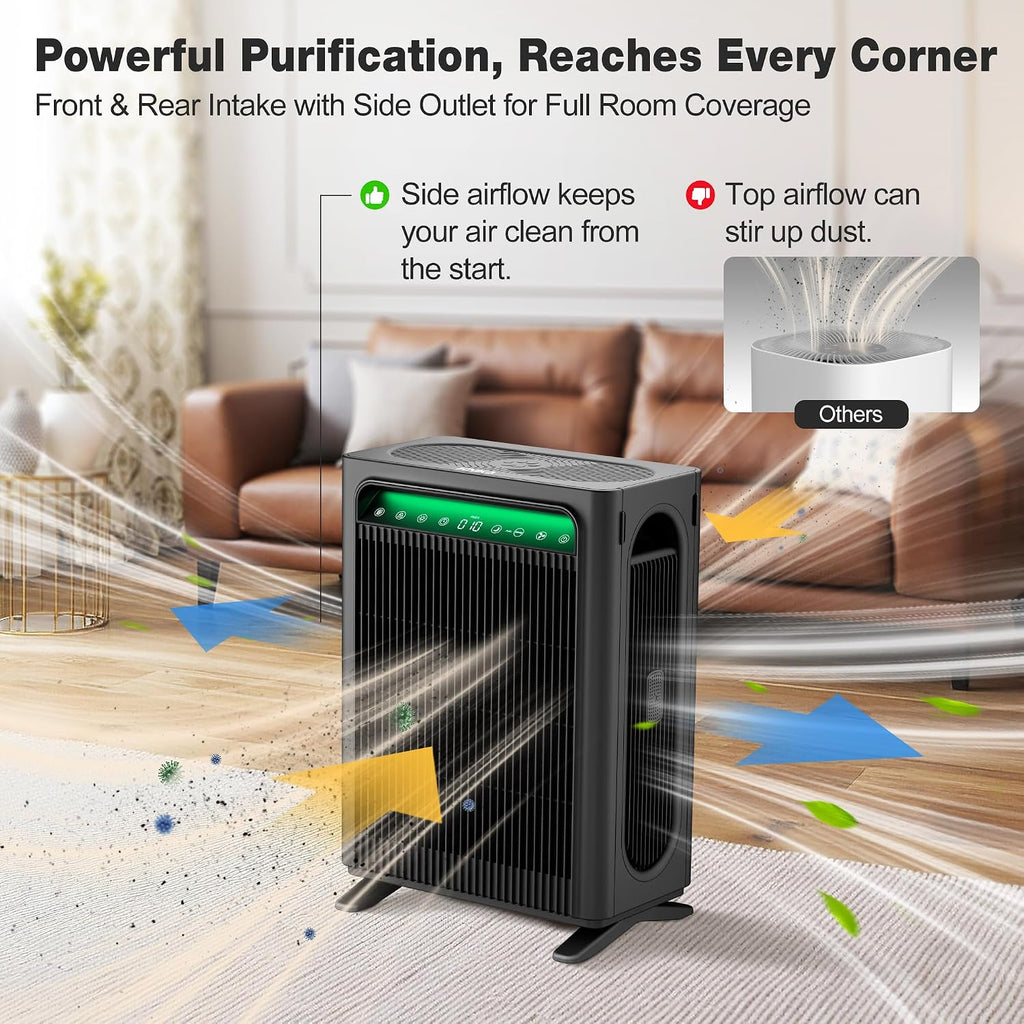 Air Purifiers for Home Bedroom Up to 1,695 Ft² in 1 Hr, APH4000, Black | HEPA Sleep Mode Air Cleaner with Washable