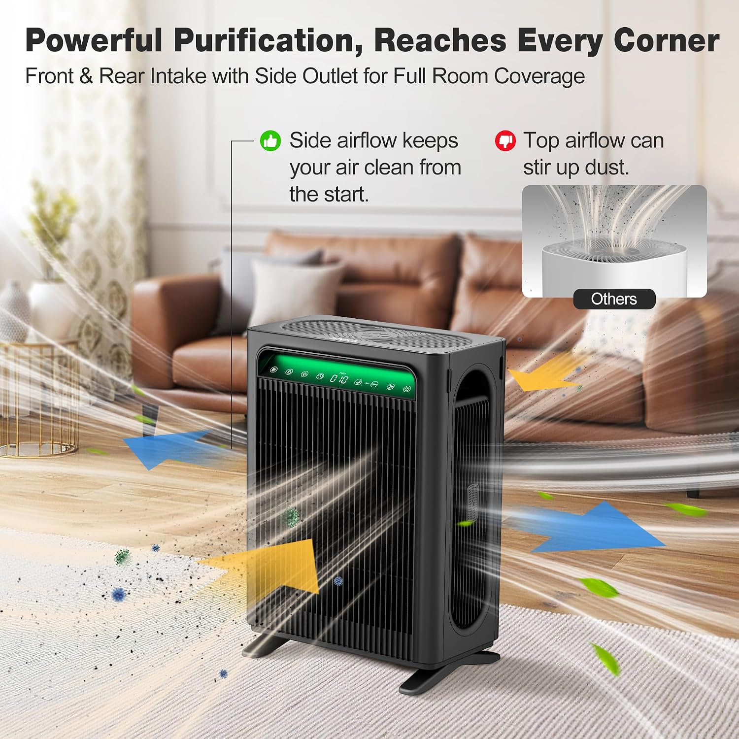 Air Purifiers for Home Bedroom Up to 1,695 Ft² in 1 Hr, APH4000, Black | HEPA Sleep Mode Air Cleaner with Washable