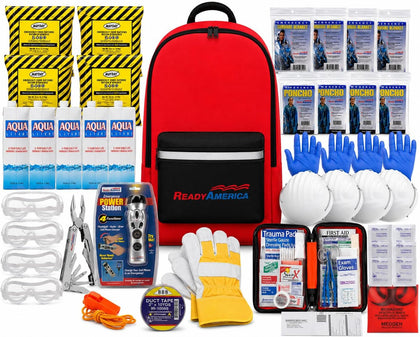 72 Hour Deluxe Emergency Kit, 4-Person 3-Day Backpack, First Aid Kit, Survival Blanket, Power Station, Emergency