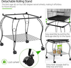 57-Inch Open Top Bird Cage with Rolling Stand & Slide-Out Tray