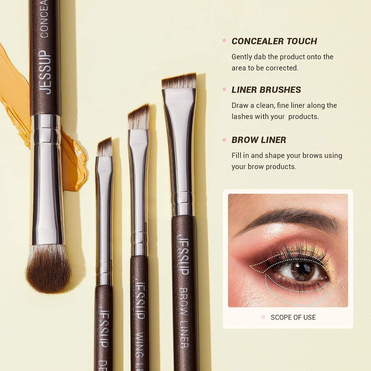 Eyeshadow Brush 15pcs Eyeliner & Eye Makeup Brush Professional T499