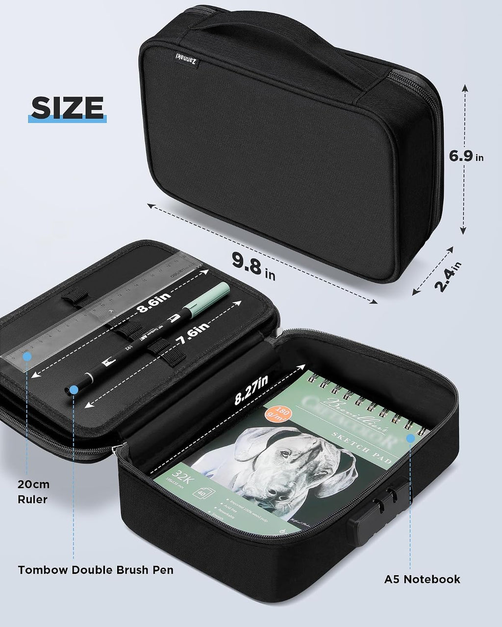 Big Capacity Storage Pouch Marker Pen Pencil Case Simple Stationery Bag Box Art Tool & Sketch Storage Boxes for