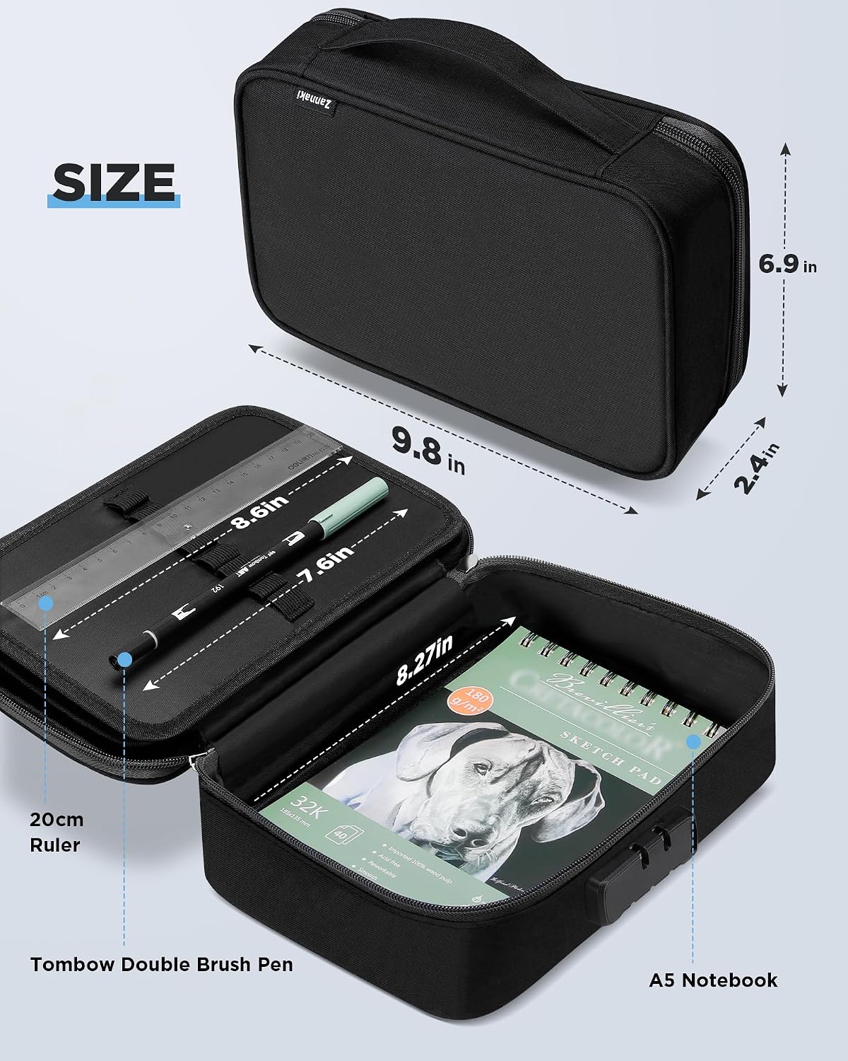 Big Capacity Storage Pouch Marker Pen Pencil Case Simple Stationery Bag Box Art Tool & Sketch Storage Boxes for