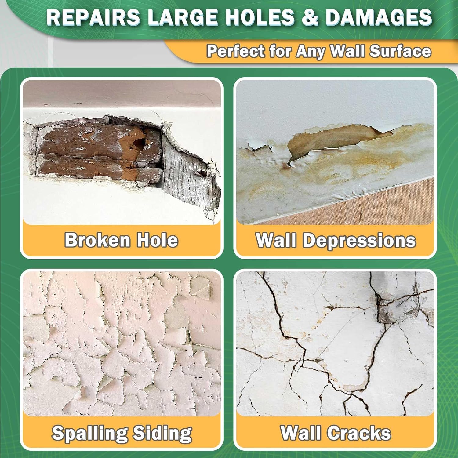 12 X 12 Inch Drywall Repair Kit - Heavy Duty Self-Adhesive Mesh Drywall Patch Kit for Large Holes, Quick & Easy Wall