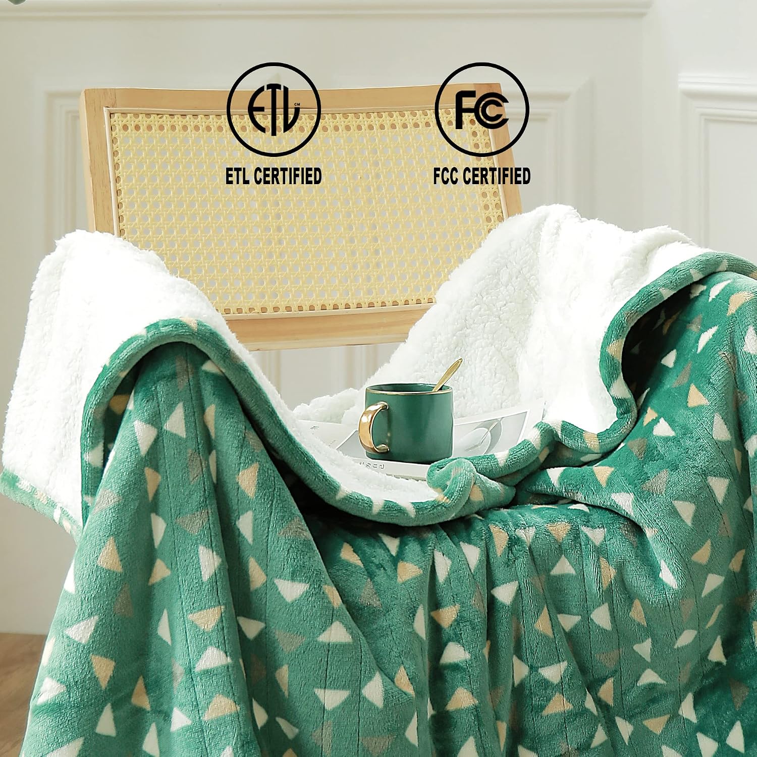 Heated Blanket 50"x60", Electric Blanket 4 Heat Levels, Delta | Machine Wash Heated Throw Blanket, 3 Hour Auto Off