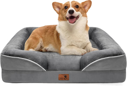 Orthopedic Dog Bed with Sides - Dog Sofa Beds for Medium Dogs, Supportive Foam Pet Couch Bed with Washable Removable