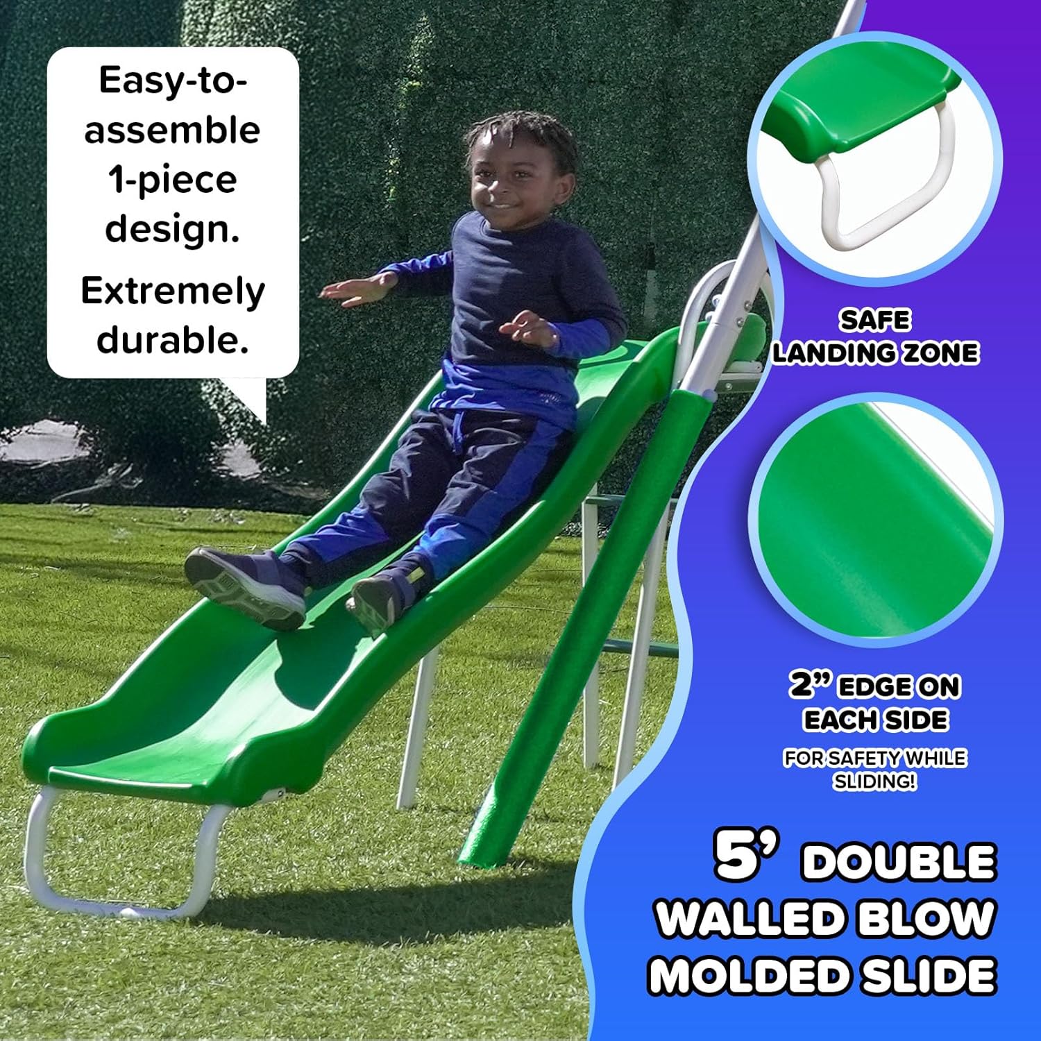 Park Ridge Metal Swing Set for Ages 3-8, 2 Swings, Standing Swing, Roman Glider, Teeter Totter, 5ft Slide, 6.1ft