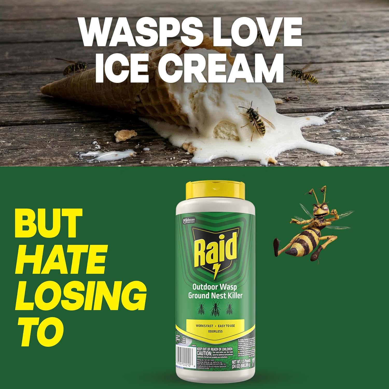 Outdoor Wasp Ground Nest Killer, Dust Insecticide for Outside Household Use, Wasp Killer, Fast-Working and Odorless