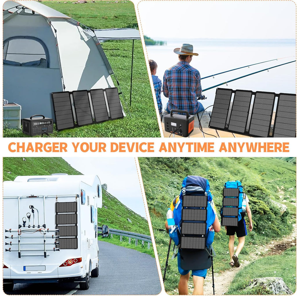 [Upgraded] Foldable Solar Panels 50W Portable Solar Panel Charger 3 Output Ports (USB-A USB-C DC) Folding Solar Panel