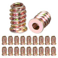 M METERXITY 20-Pack Threaded Inserts for Wood M4x15mm Gold Tone