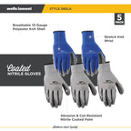 Men's Nitrile Coated High Dexterity Work Gloves, 5-Pack, Large