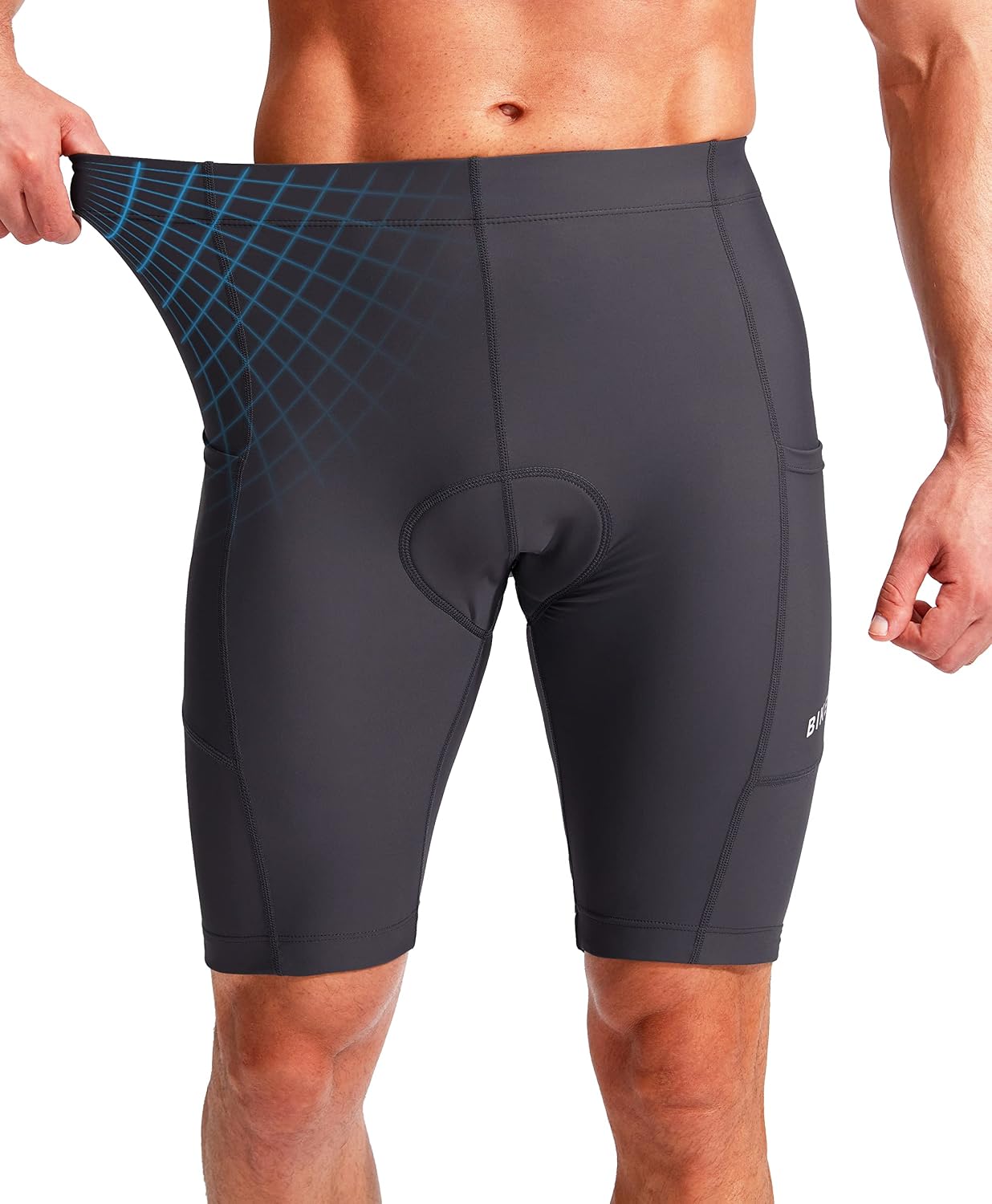 Men's Bike Shorts 3D Padded Cycling Road Biking Mountain Riding Biker Bicycle UPF 50+ Cycle Shorts Zipper Pockets